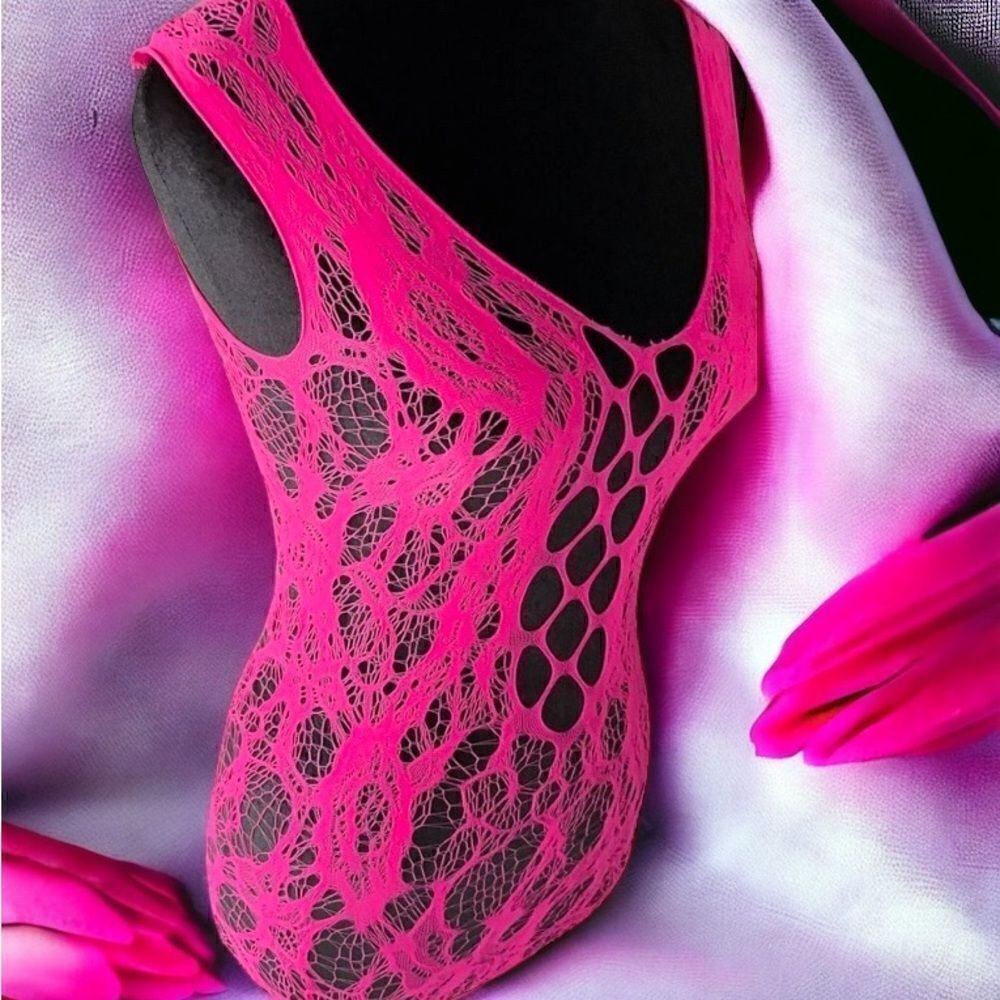 💖Cut-out Mesh Top - Hot Pink, Royal Blue, & Jet Black 💖